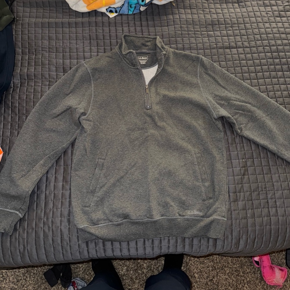 L.L. Bean Gray Zip Up Sweater Casual Comfort